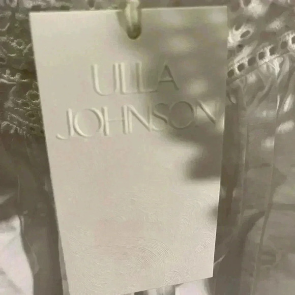 NWT ULLA JOHNSON Leona Eyelet Broderie Anglaise Cotton Blouse Top Cowrie White 4 - Picture 7 of 8